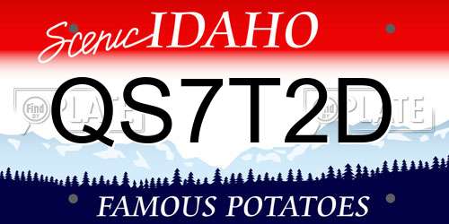 QS7T2D Idaho License Plate
