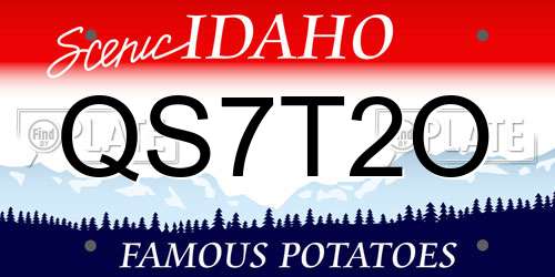 QS7T2O Idaho License Plate