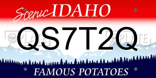 QS7T2Q Idaho License Plate
