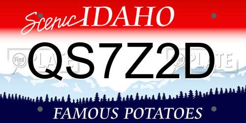 QS7Z2D Idaho License Plate