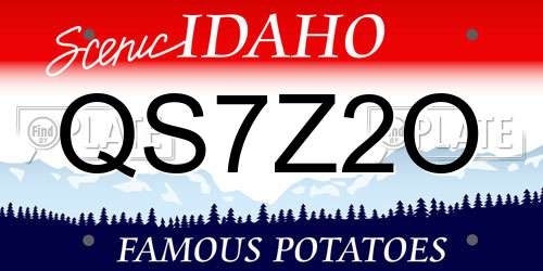 QS7Z2O Idaho License Plate