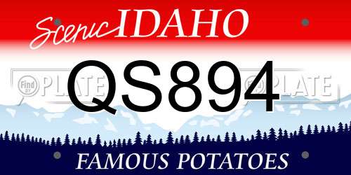 QS894 Idaho License Plate