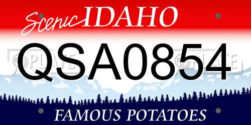 QSA0854 Idaho License Plate