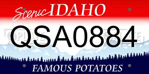 QSA0884 Idaho License Plate