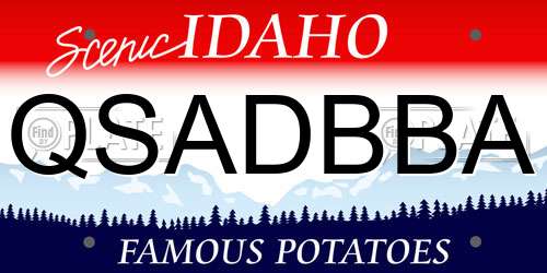 QSADBBA Idaho License Plate