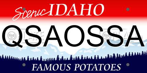QSAOSSA Idaho License Plate