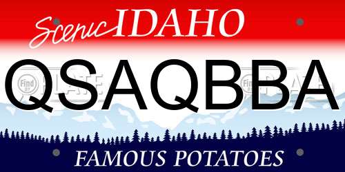 QSAQBBA Idaho License Plate