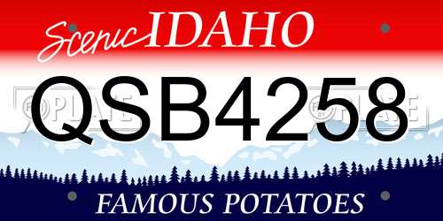 QSB4258 Idaho License Plate