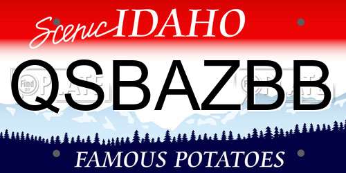 QSBAZBB Idaho License Plate