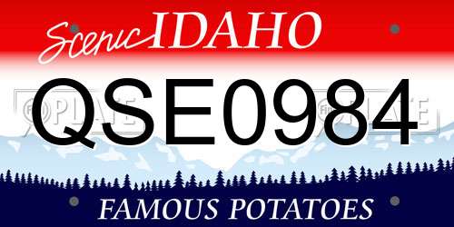 QSE0984 Idaho License Plate