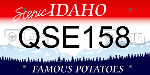 QSE158 Idaho License Plate