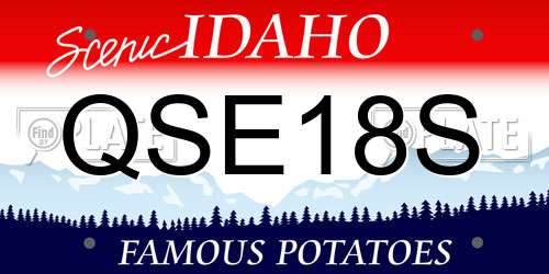 QSE18S Idaho License Plate