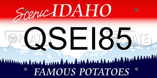 QSEI85 Idaho License Plate