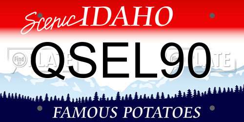 QSEL90 Idaho License Plate