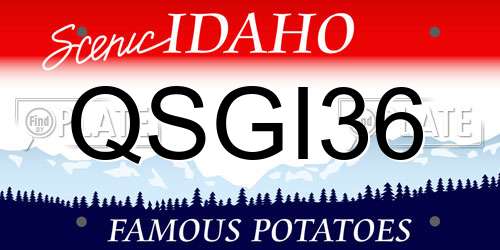 QSGI36 Idaho License Plate