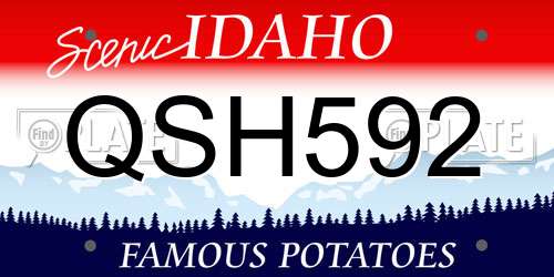 QSH592 Idaho License Plate