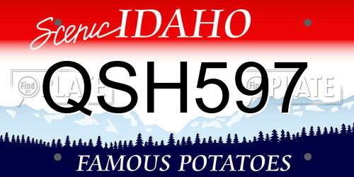 QSH597 Idaho License Plate