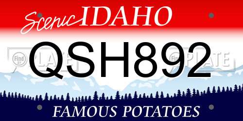 QSH892 Idaho License Plate