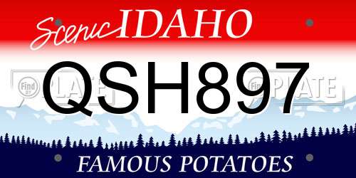 QSH897 Idaho License Plate