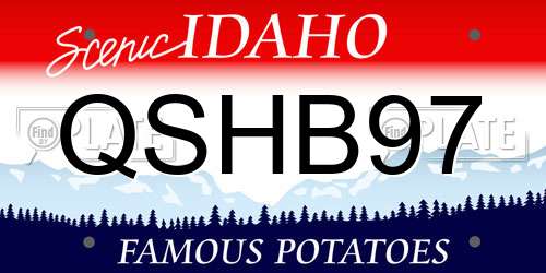 QSHB97 Idaho License Plate
