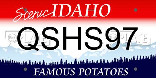 QSHS97 Idaho License Plate