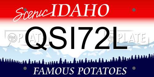QSI72L Idaho License Plate