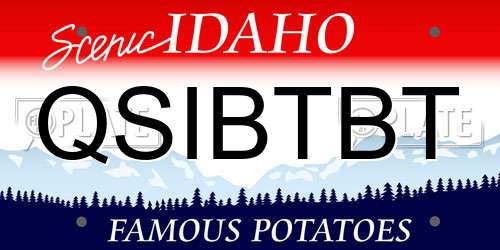 QSIBTBT Idaho License Plate