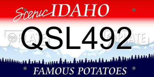 QSL492 Idaho License Plate