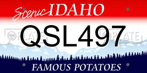 QSL497 Idaho License Plate