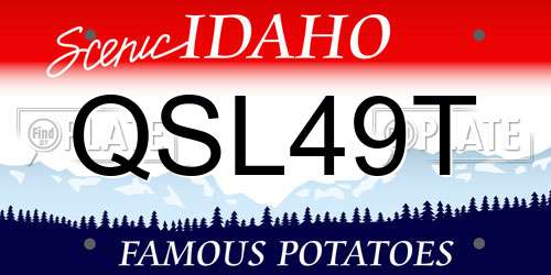 QSL49T Idaho License Plate