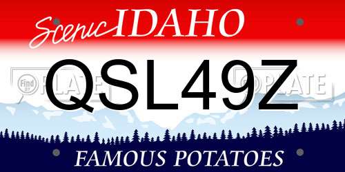 QSL49Z Idaho License Plate