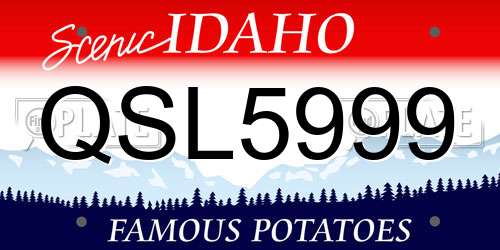 QSL5999 Idaho License Plate