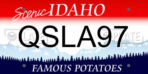 QSLA97 Idaho License Plate