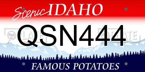 QSN444 Idaho License Plate