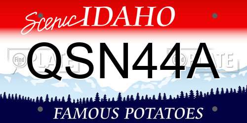 QSN44A Idaho License Plate