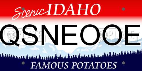 QSNEOOE Idaho License Plate