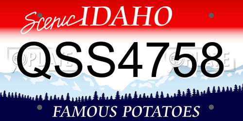 QSS4758 Idaho License Plate