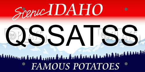 QSSATSS Idaho License Plate