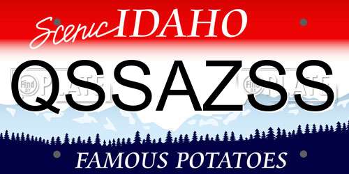 QSSAZSS Idaho License Plate