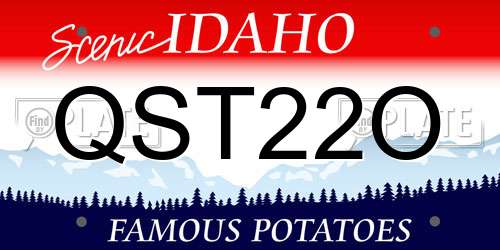QST22O Idaho License Plate