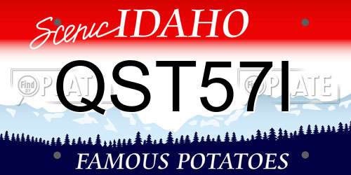 QST57I Idaho License Plate