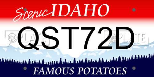 QST72D Idaho License Plate