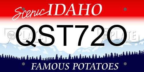 QST72O Idaho License Plate
