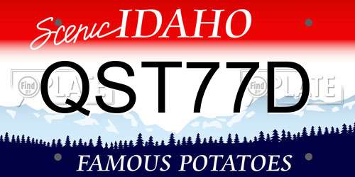 QST77D Idaho License Plate