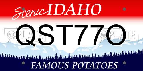QST77O Idaho License Plate