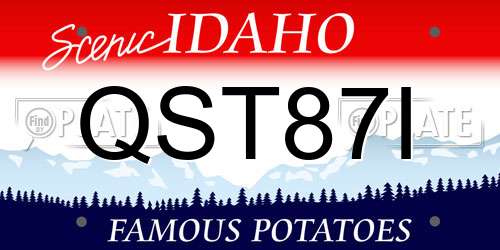 QST87I Idaho License Plate