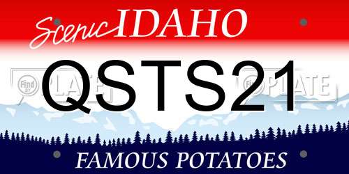 QSTS21 Idaho License Plate