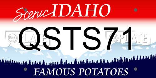QSTS71 Idaho License Plate