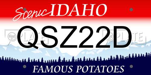 QSZ22D Idaho License Plate