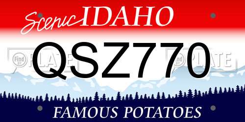 QSZ770 Idaho License Plate